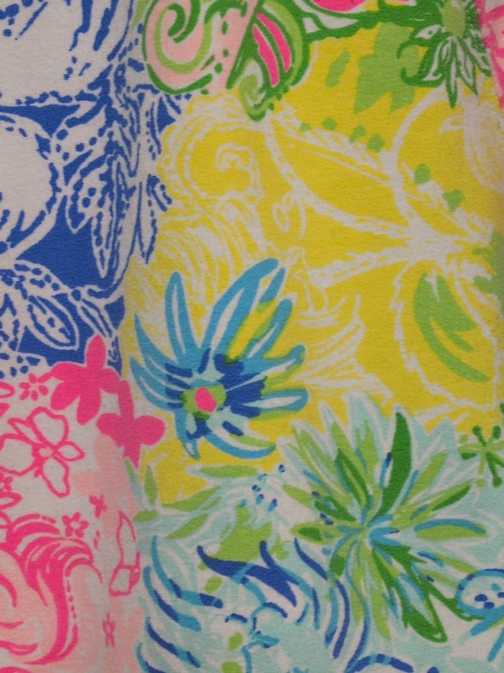 Lilly Pulitzer Floral Quarter Zip Pullover Top M Pink Blue Green Cotton Stretch - Picture 4 of 6